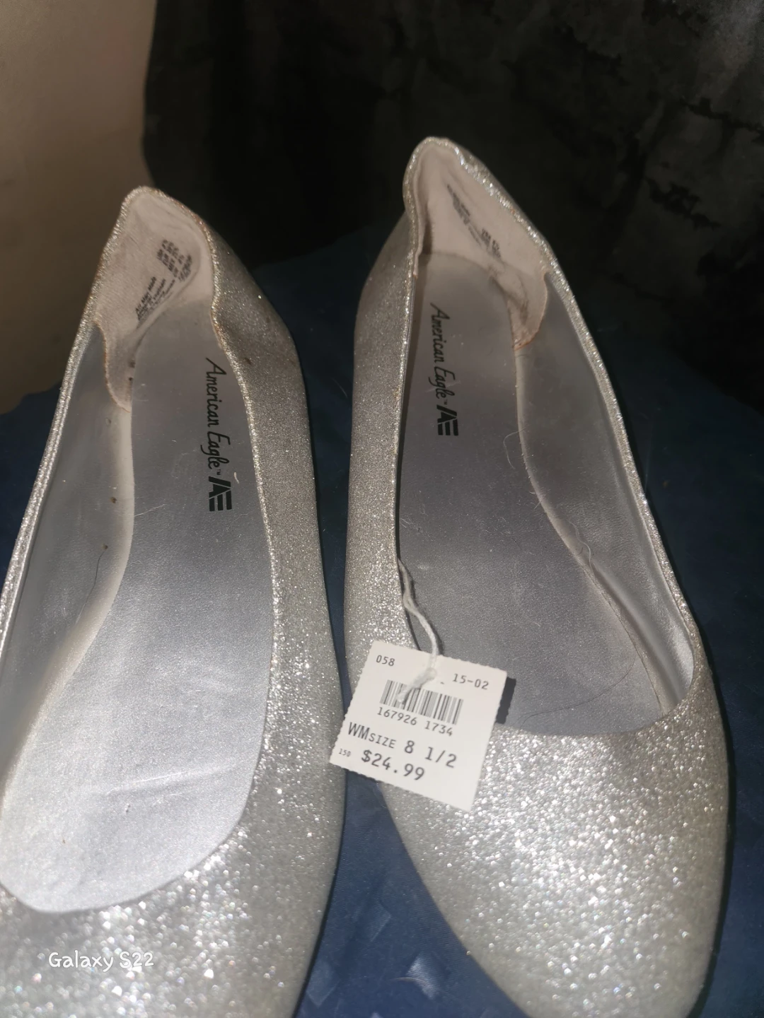 American Eagle Silver Glitter Ballet Flats