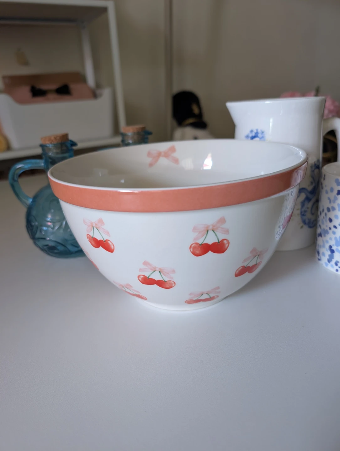 Mixing Bowl with Cherries and blue items - photo 2