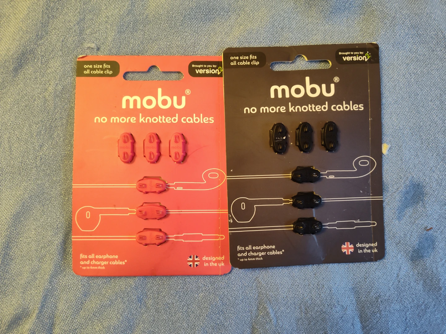 Mobu No More Knotted Cables Earphone Cable Clips (2 Pack)