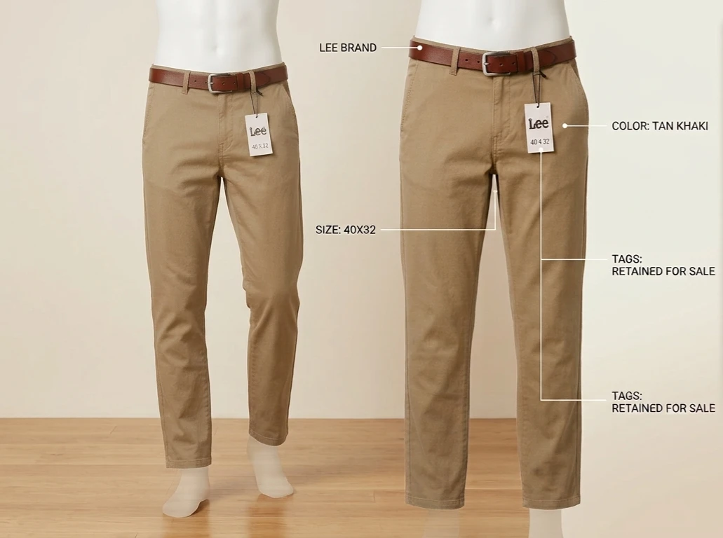 Lee Men's Tan Khaki Pants Size 40x32 - photo 3