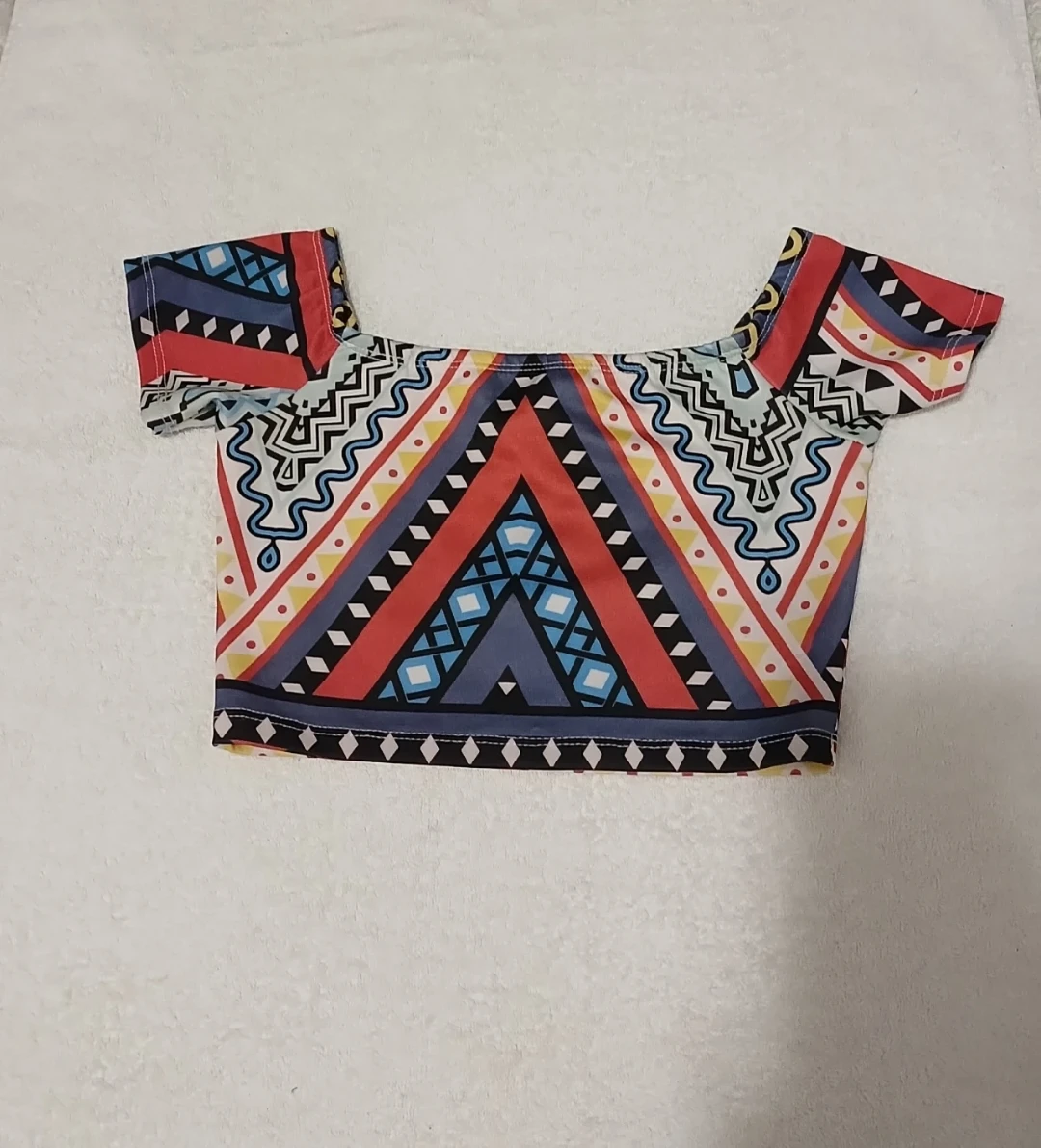NEW Colourful Off-the-Shoulder Crop Top - photo 2