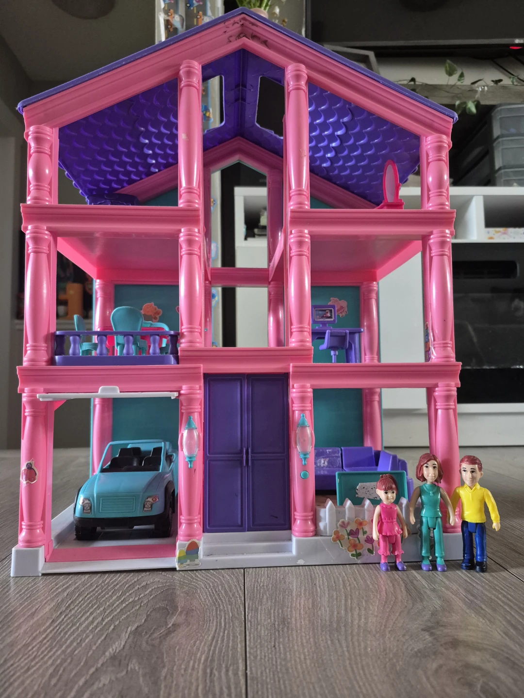 Pink and Purple Dollhouse with Accessories