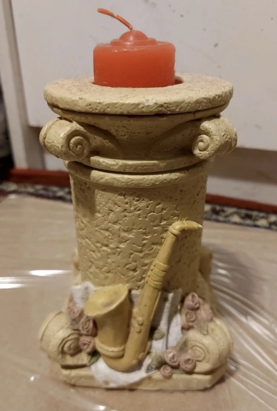 Decorative Candle Holder with Saxophone Detail - photo 2