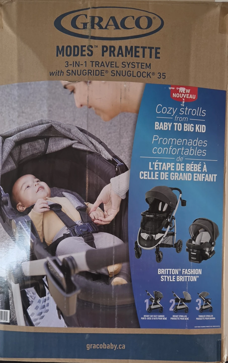 Graco 3-in-1 Travel System (Car Seat and Stroller)