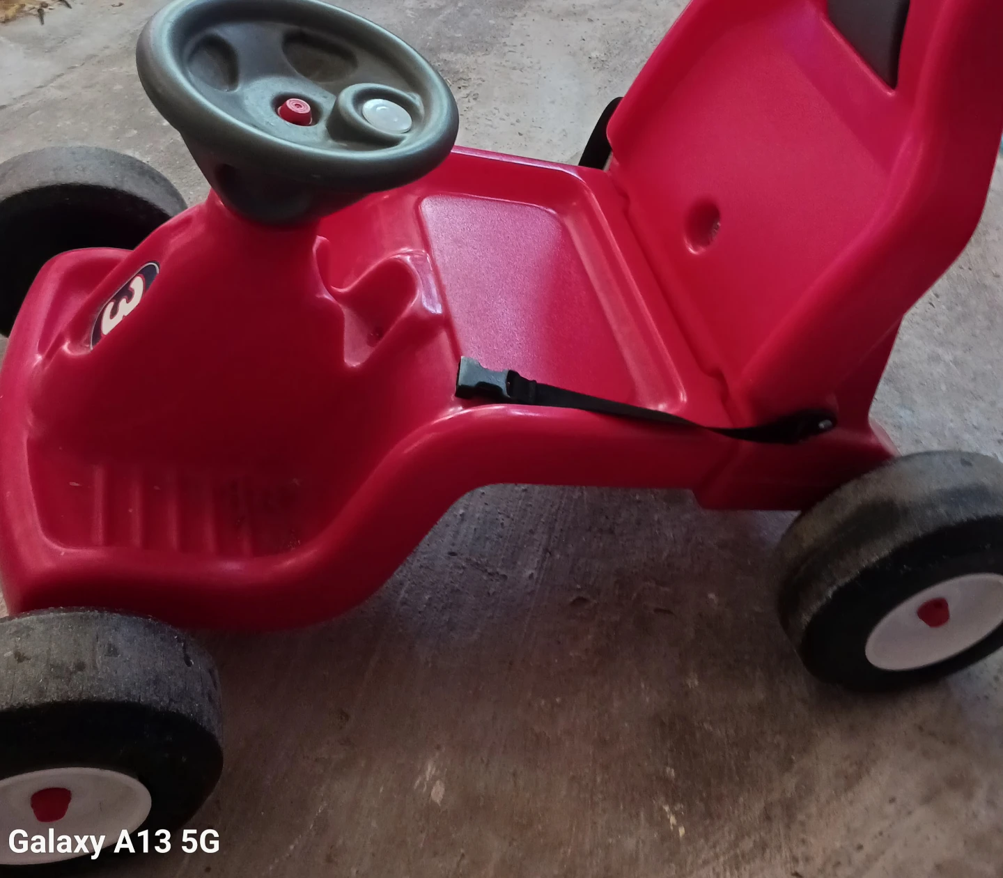 Red Toddler Ride-On Car with Safety Belt