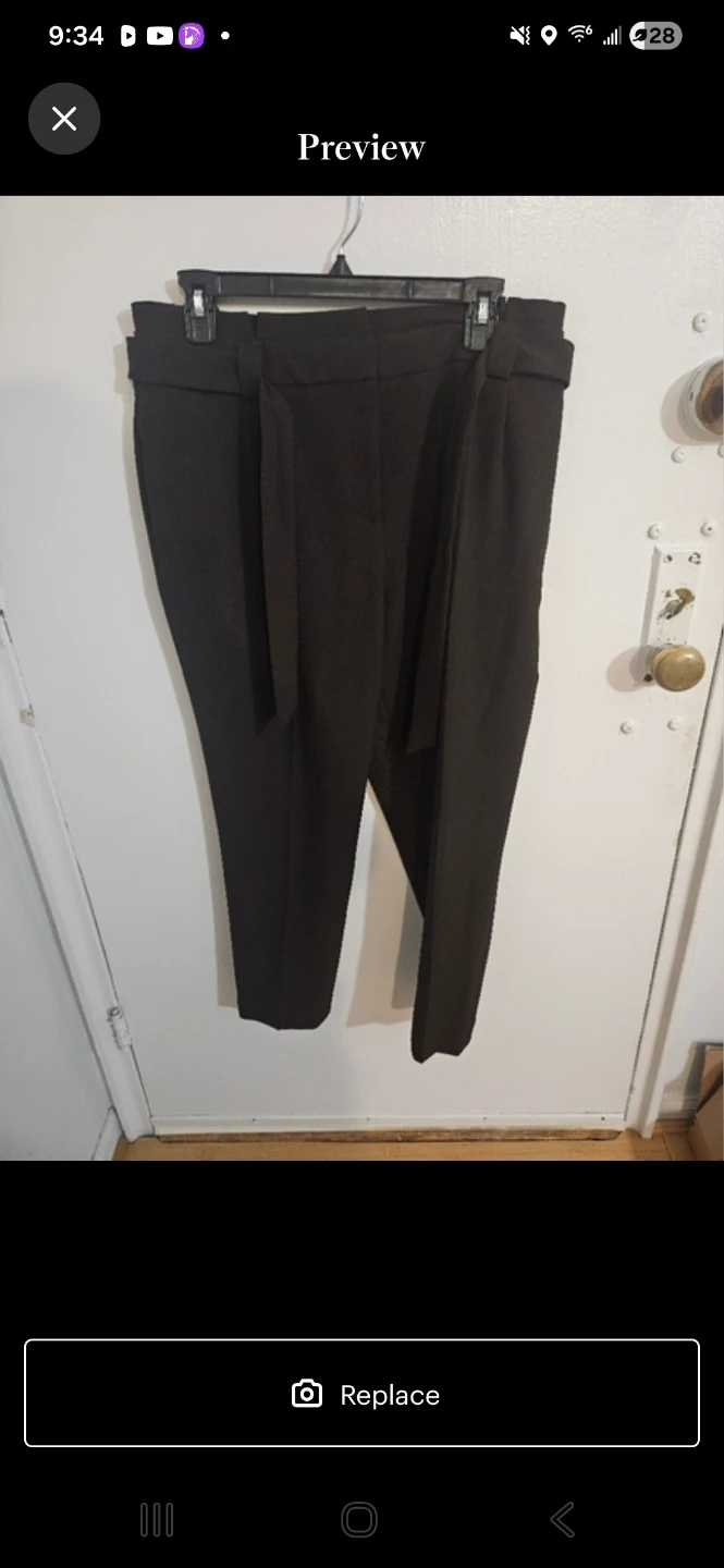 Calvin Klein Dark Brown Belted Pants