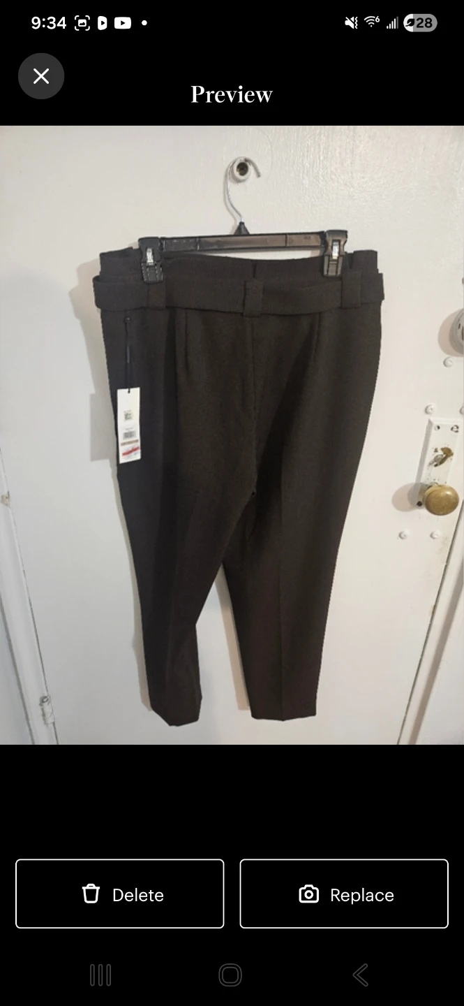 Calvin Klein Dark Brown Belted Pants - photo 2
