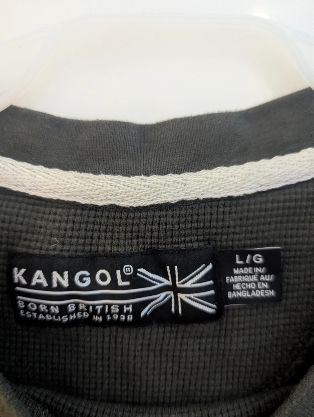 Kangol Long Sleeve Waffle Knit Shirt - Size L - photo 2