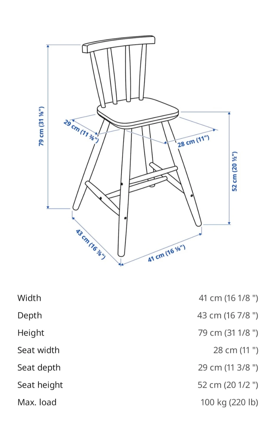 IKEA AGAM Junior Chair White - photo 4