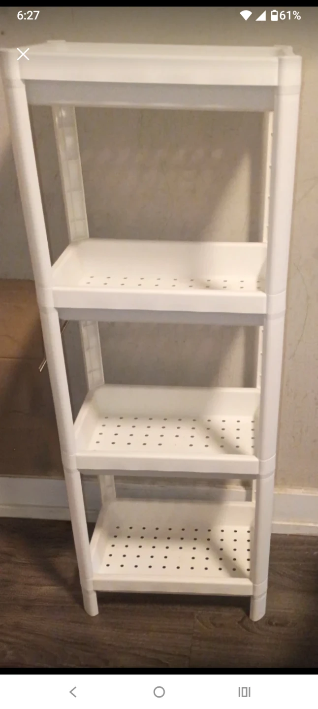 White Plastic 4-Tier Shelf Unit