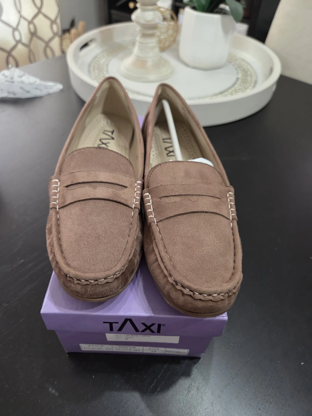 TAXI Women's Brown Suede Loafers Size 38