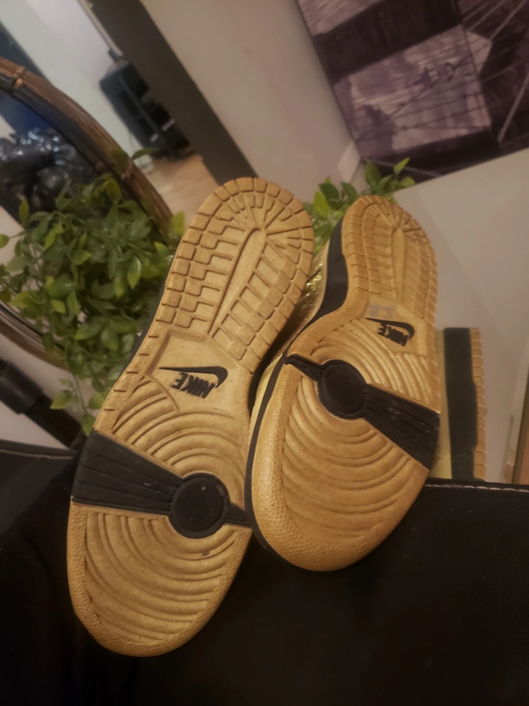 Gold Nike Dunk sneakerd unisex - photo 5