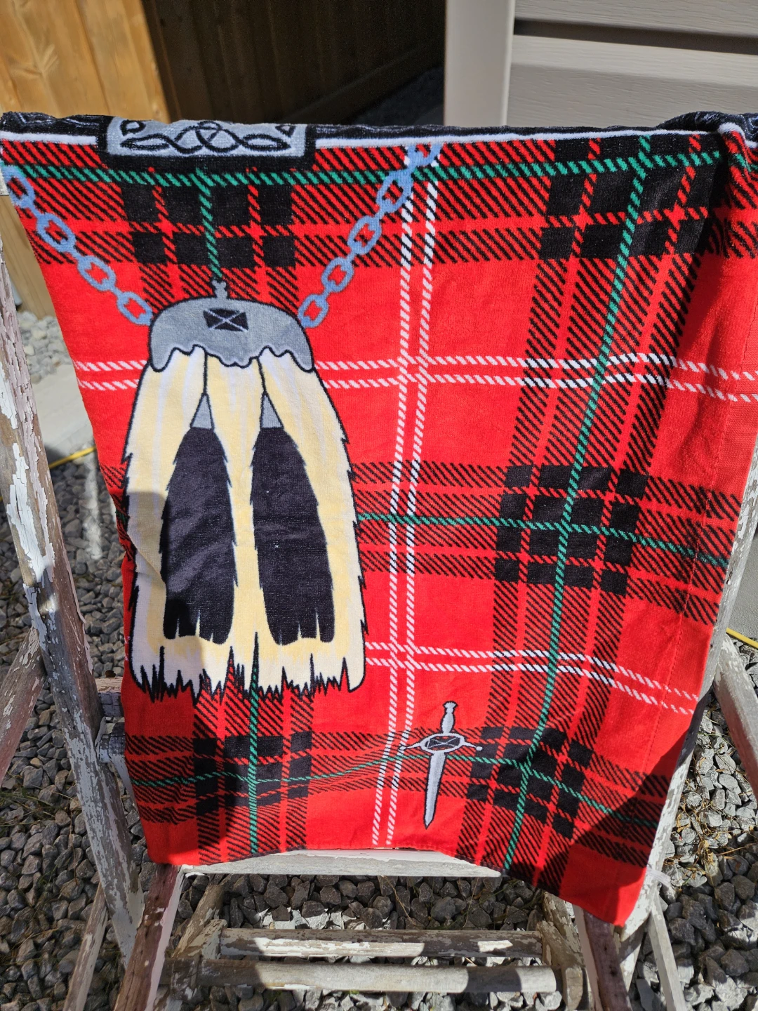 Tartan Kilt towel with Sporran Design