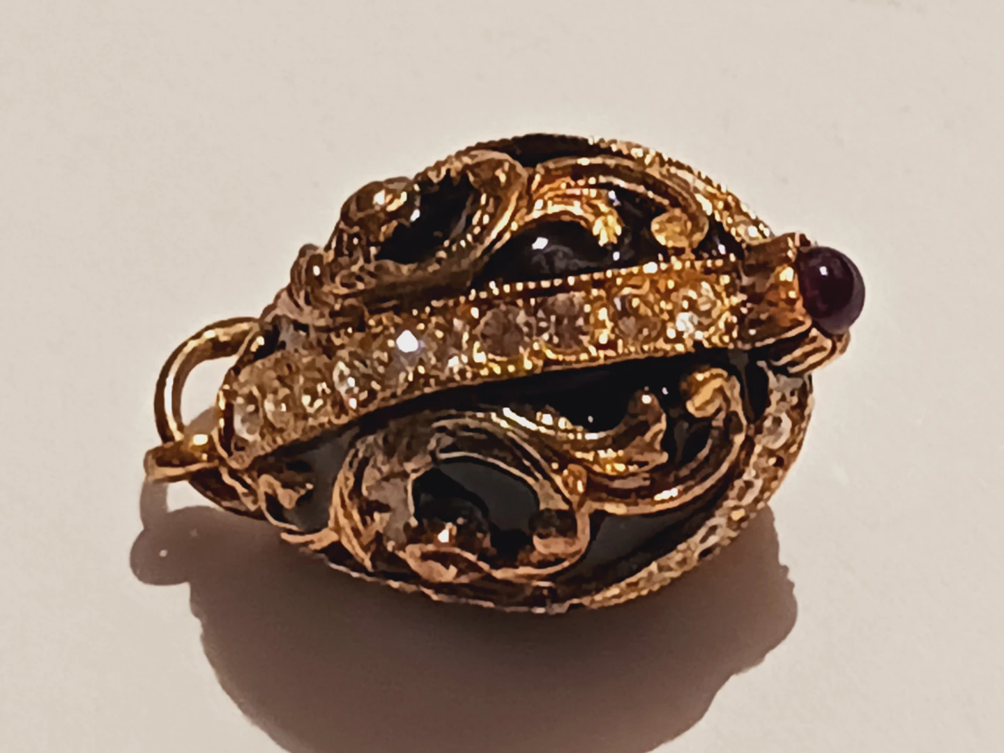 Gold Vermeil Sterling Silver Enamel Fabergé Egg Pendant - photo 3