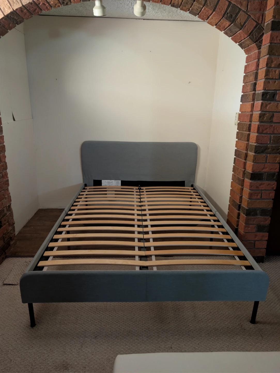 Grey Upholstered Bed Frame and Mattress - Full/Double Size - photo 2