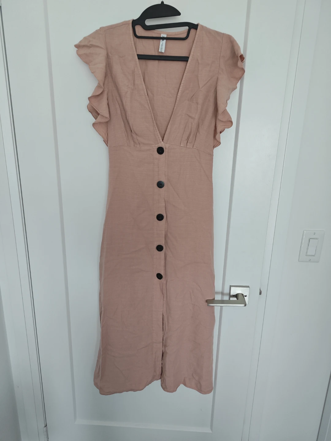 Zara Pink Linen Blend Dress - Size XS
