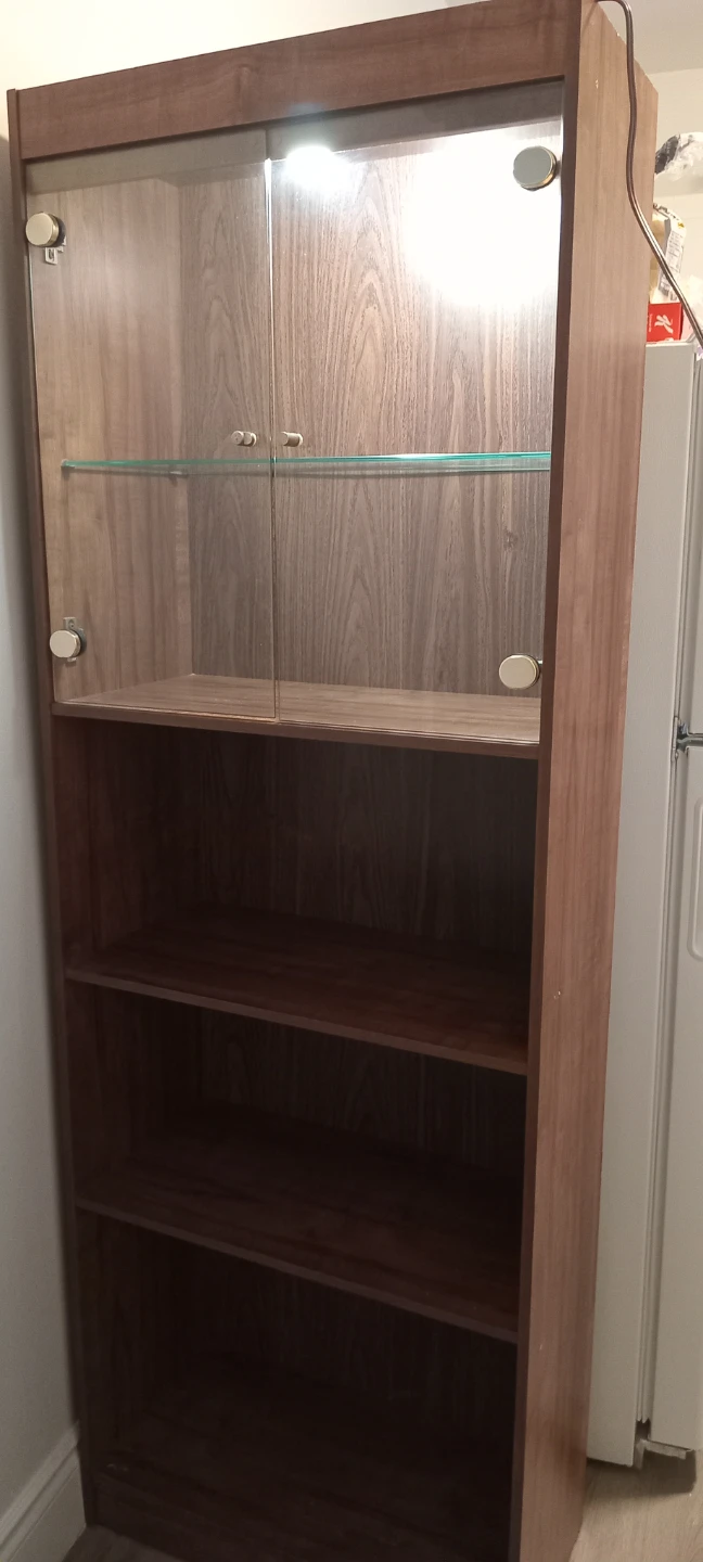Cabinet and two high chairs