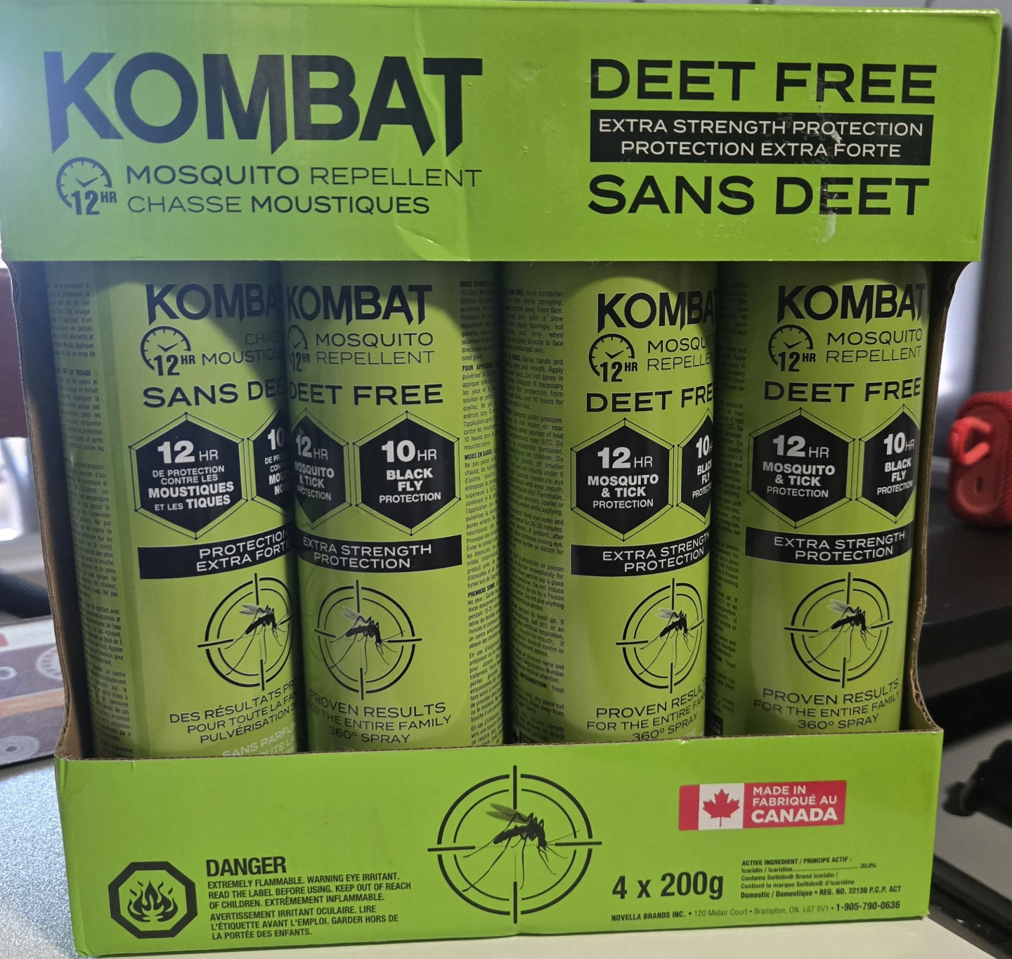 Kombat DEET Free Mosquito Repellent 4-Pack