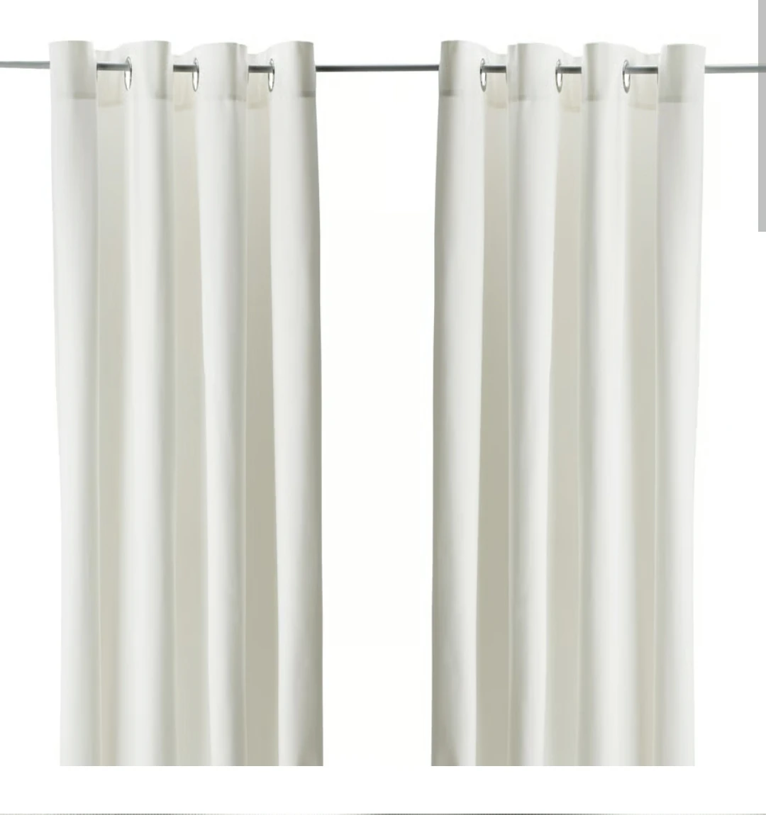 IKEA Merete White Grommet Curtains (2 Sets of 2)