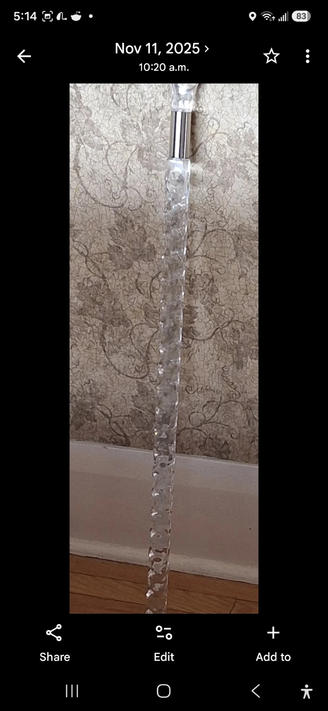 Clear Acrylic  cane