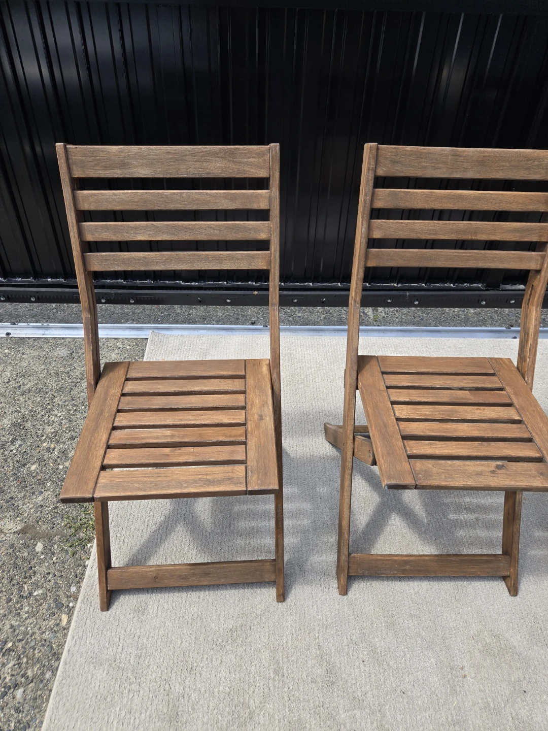 4 newly sanded and stained ikea applaro folding chairs - photo 5