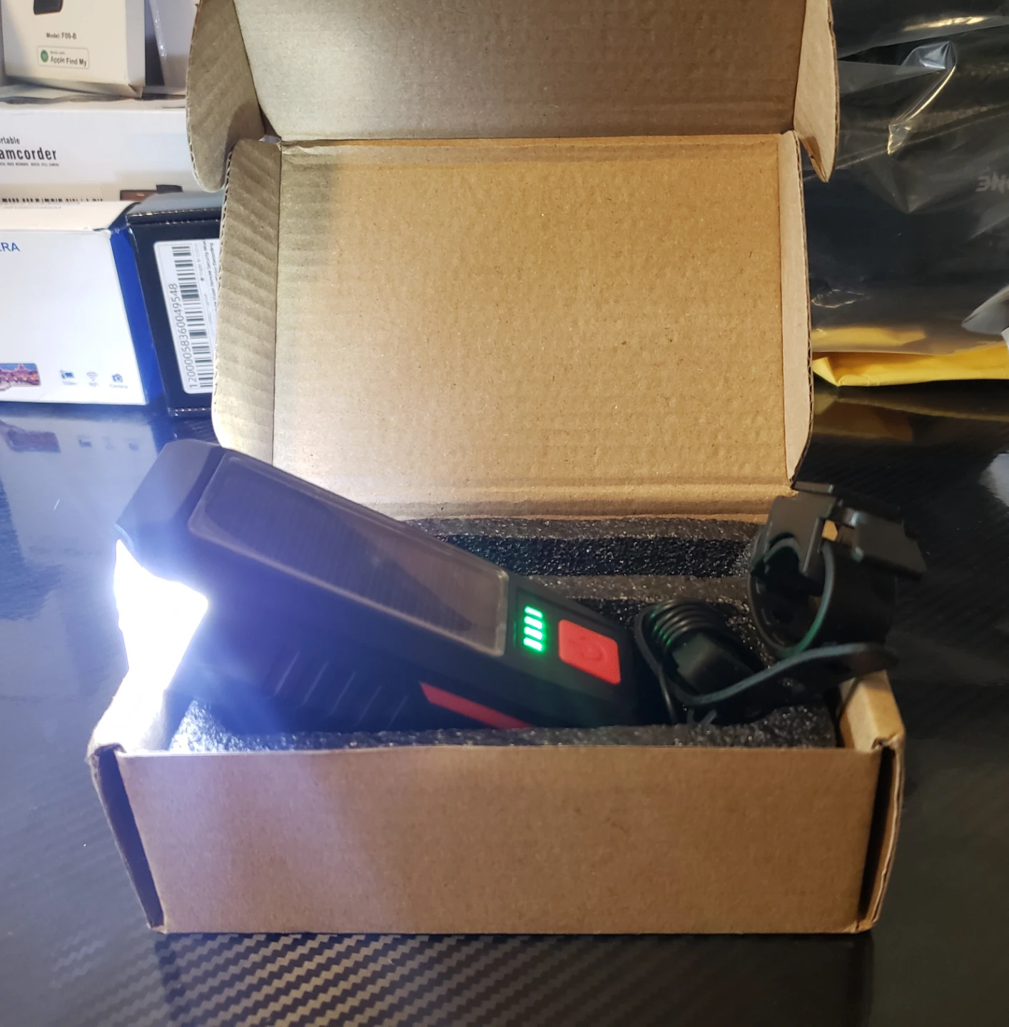 Solar Bicycle Light USB Rechargeable with horn