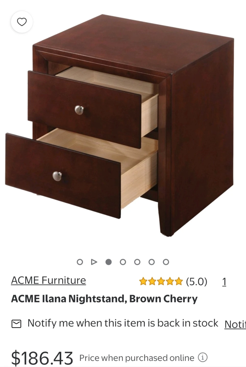 Nightstand Set - Brown Cherry - photo 3
