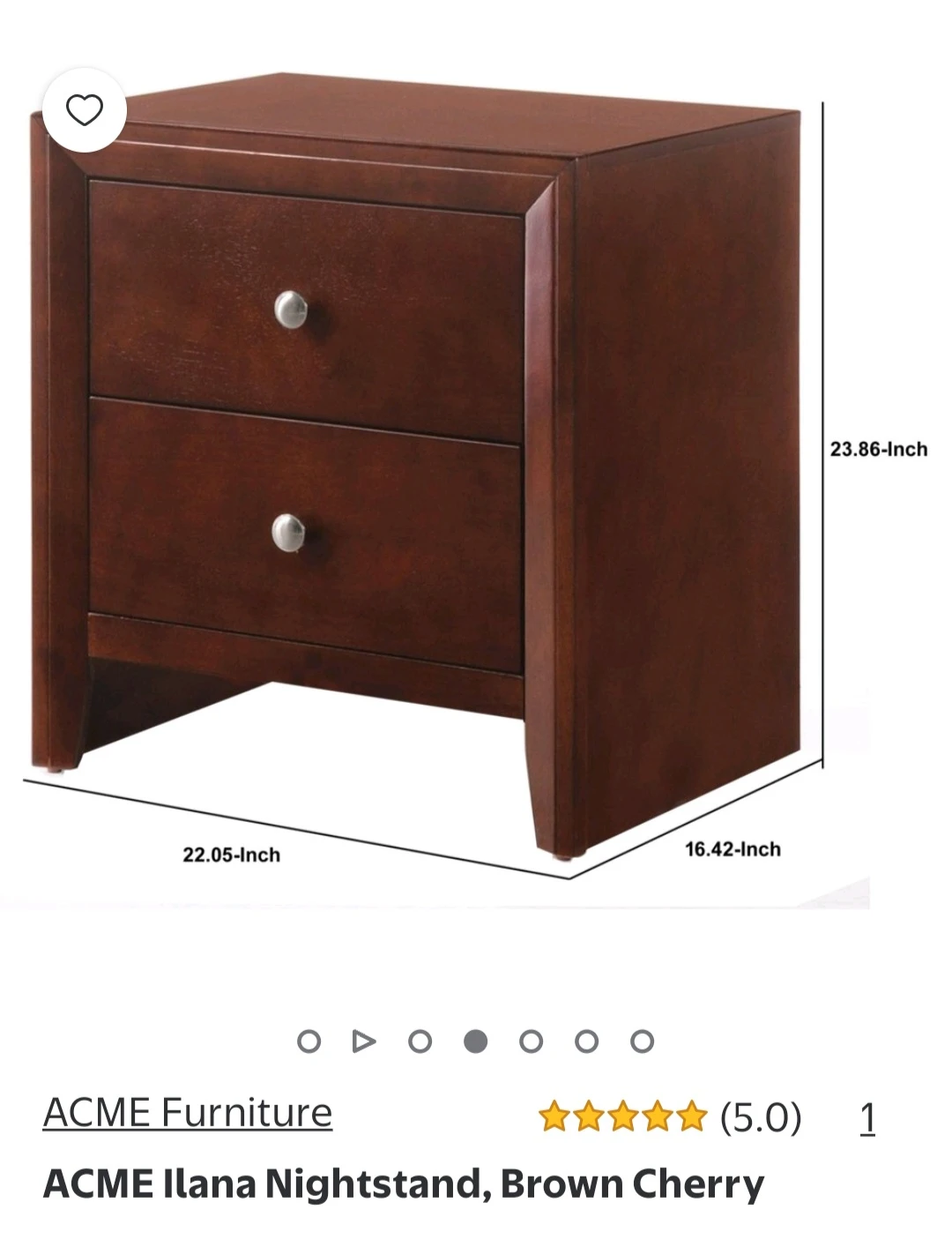 Nightstand Set - Brown Cherry - photo 4