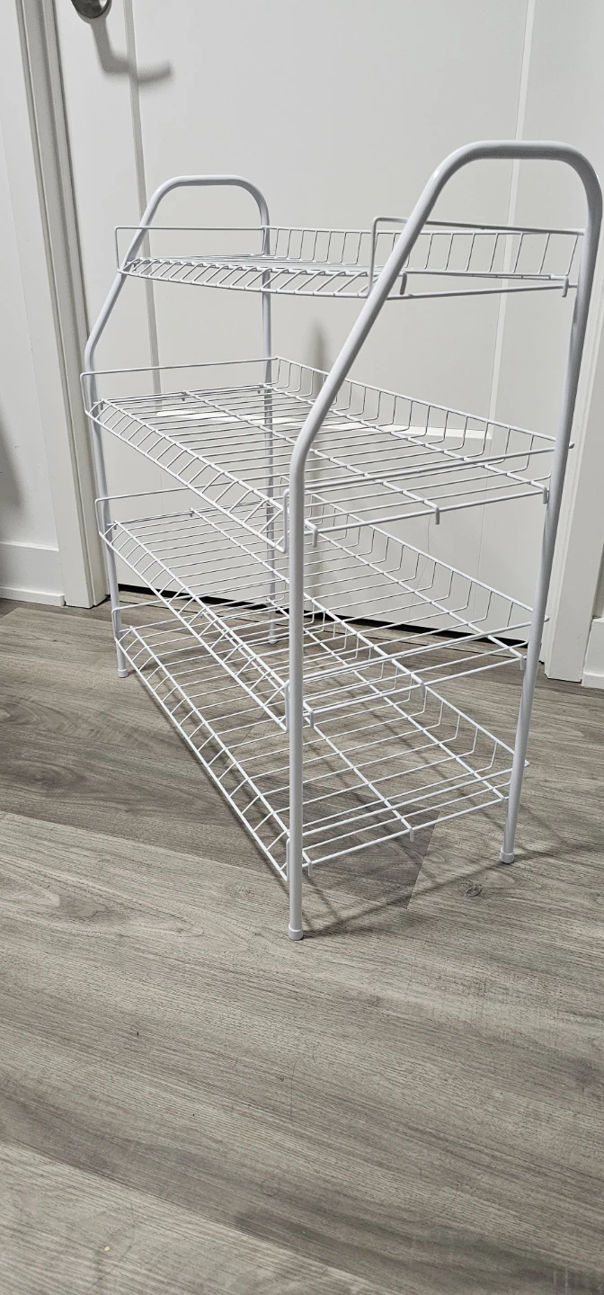 White 4-Tier metal Shelf Unit