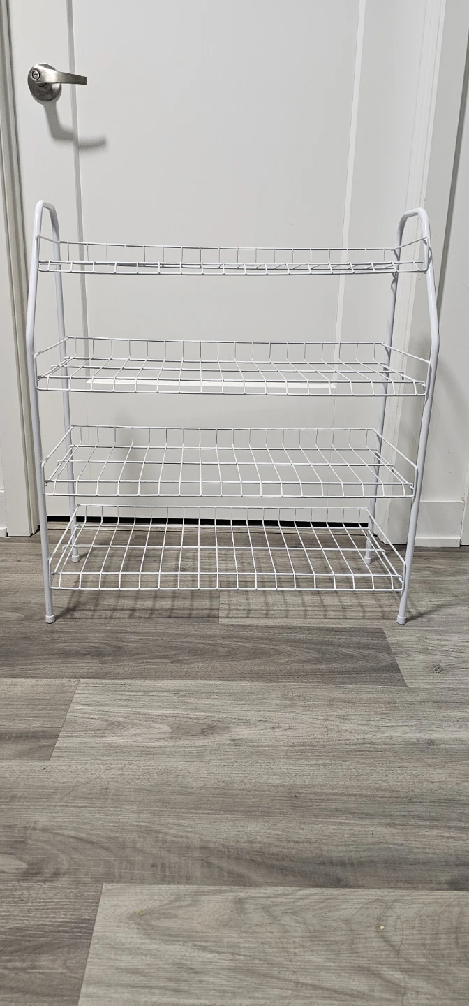 White 4-Tier metal Shelf Unit - photo 2