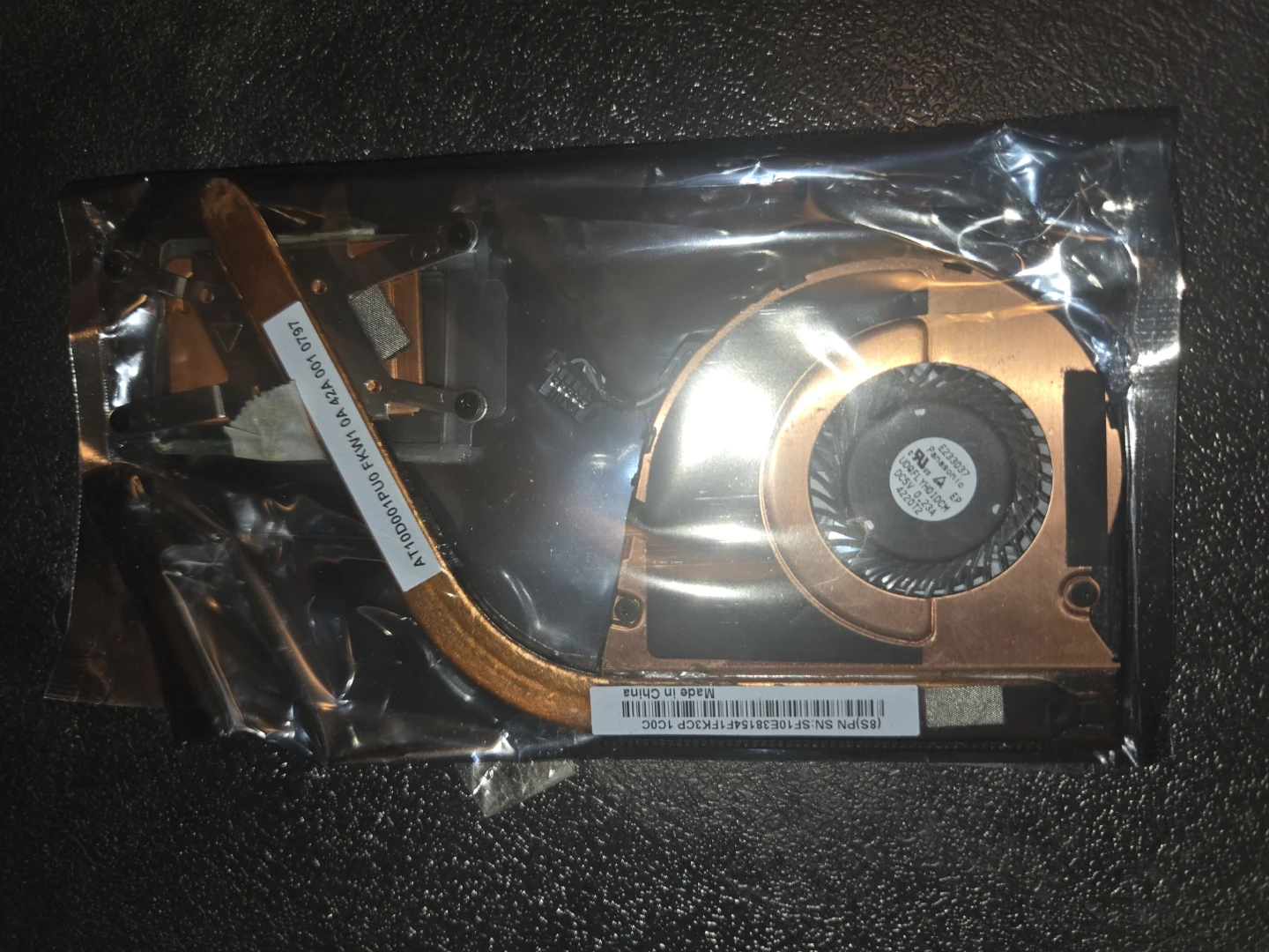 Laptop CPU Cooling Fan and Heatsink Assembly