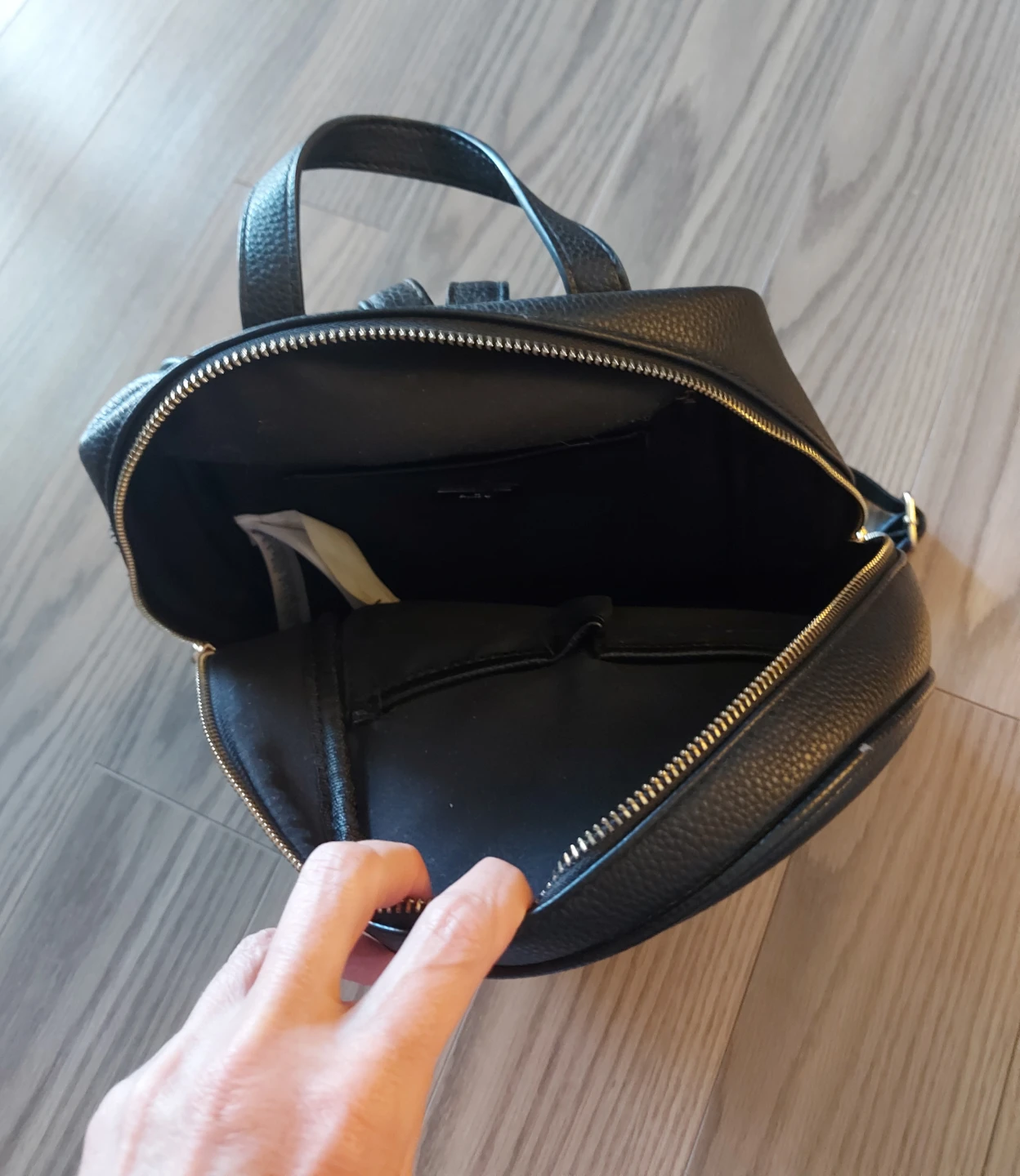 Black Faux Leather Backpack - photo 2