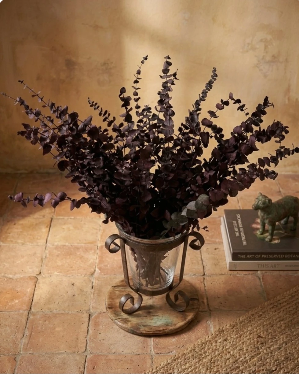 Glass and Iron Vase with Artificial Flowers - photo 2