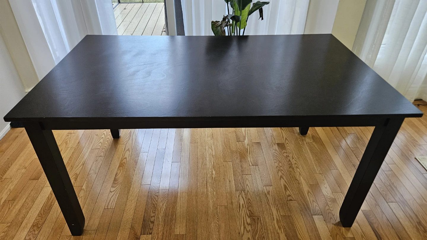 Dark Wood Dining Table and 4 Chairs Set - photo 2