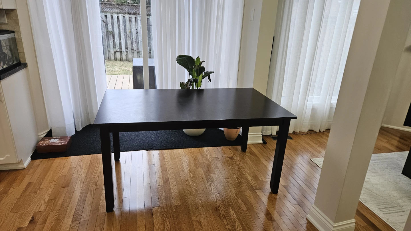 Dark Wood Dining Table and 4 Chairs Set - photo 3
