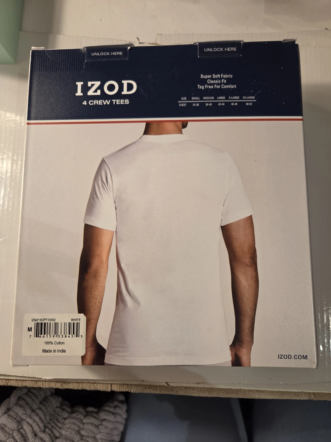 IZOD 4 Pack Men's Crew Tees - White - Size M - photo 3