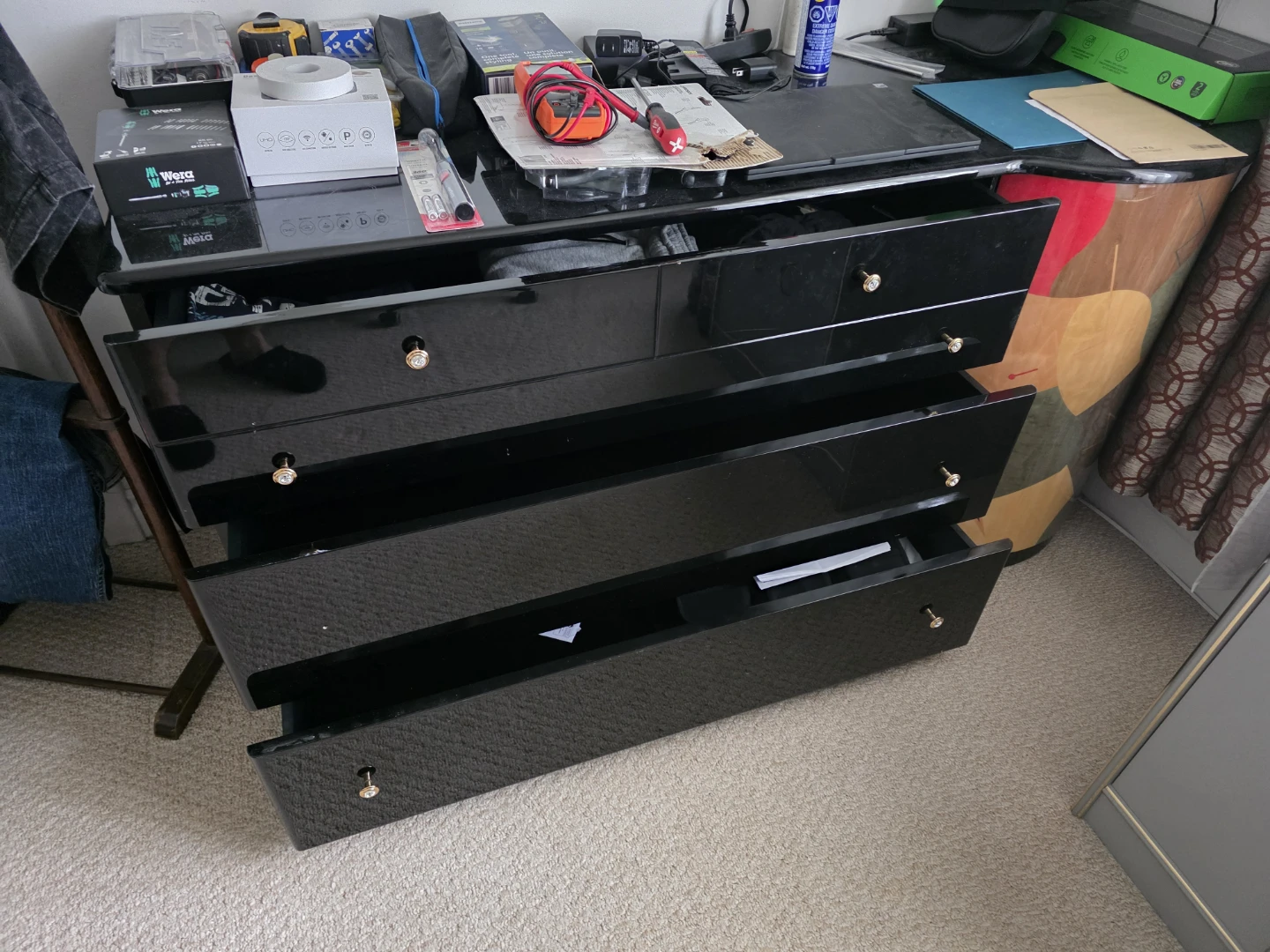 Black Dresser with Decorative Side Panel - photo 2