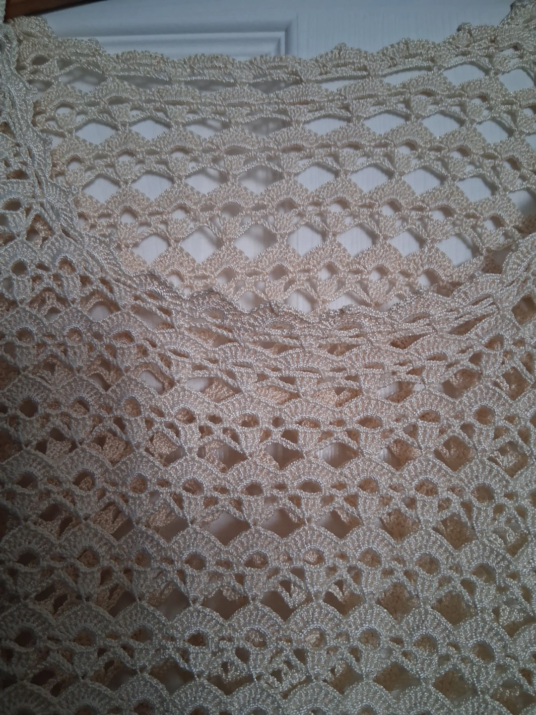 Crocheted Cream Long Sleeve Sweater - photo 2