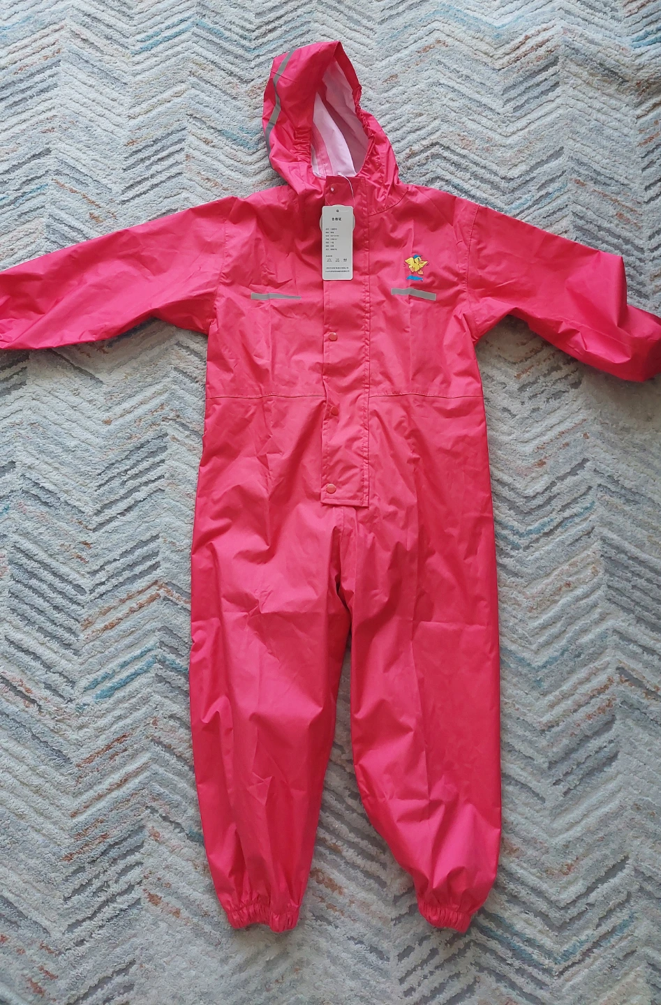 Kids Pink Rain Suit Jumpsuit