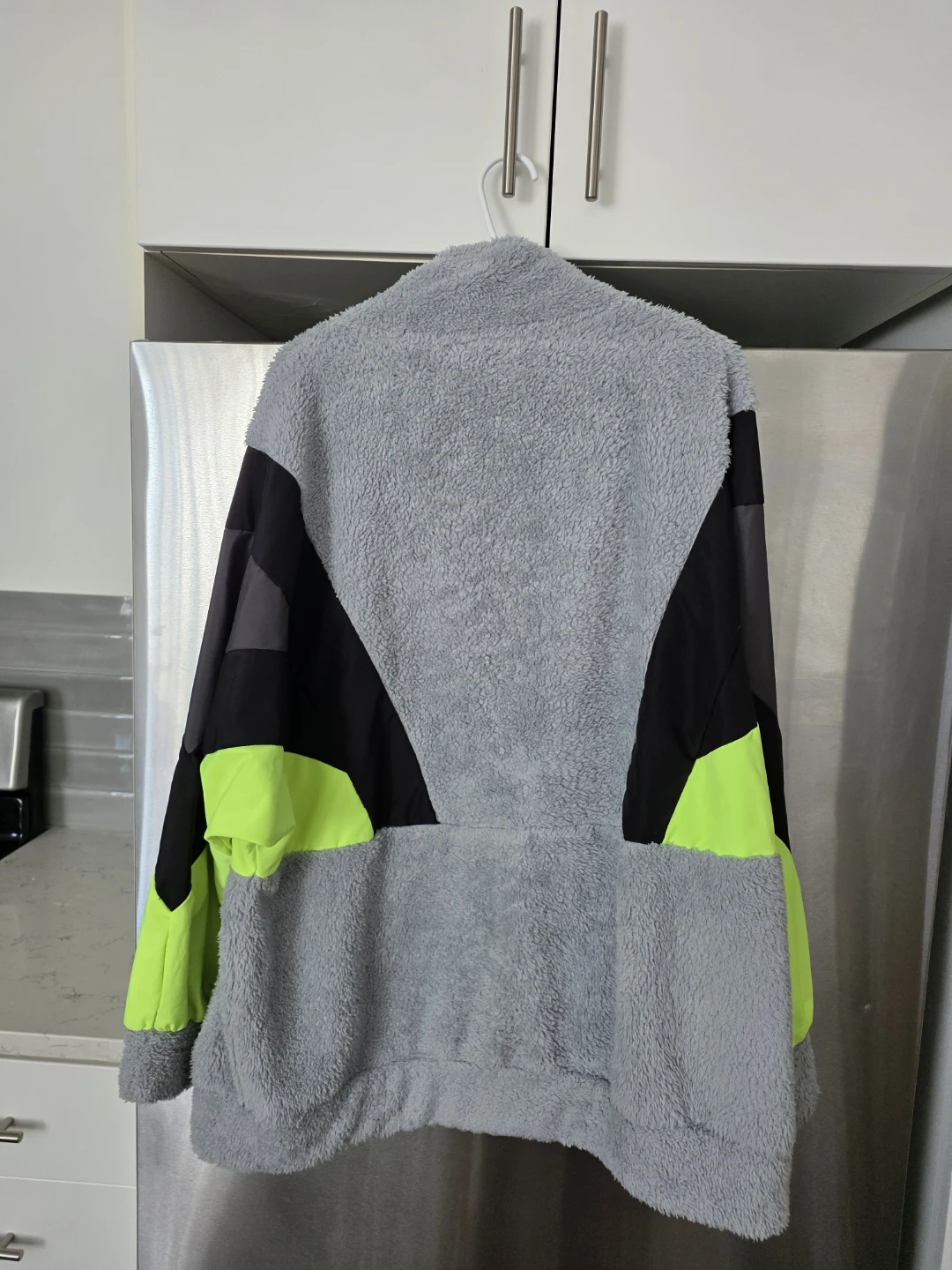 Breezy Fleece Jacket - Grey, Black, Neon Yellow - Size XL - photo 3