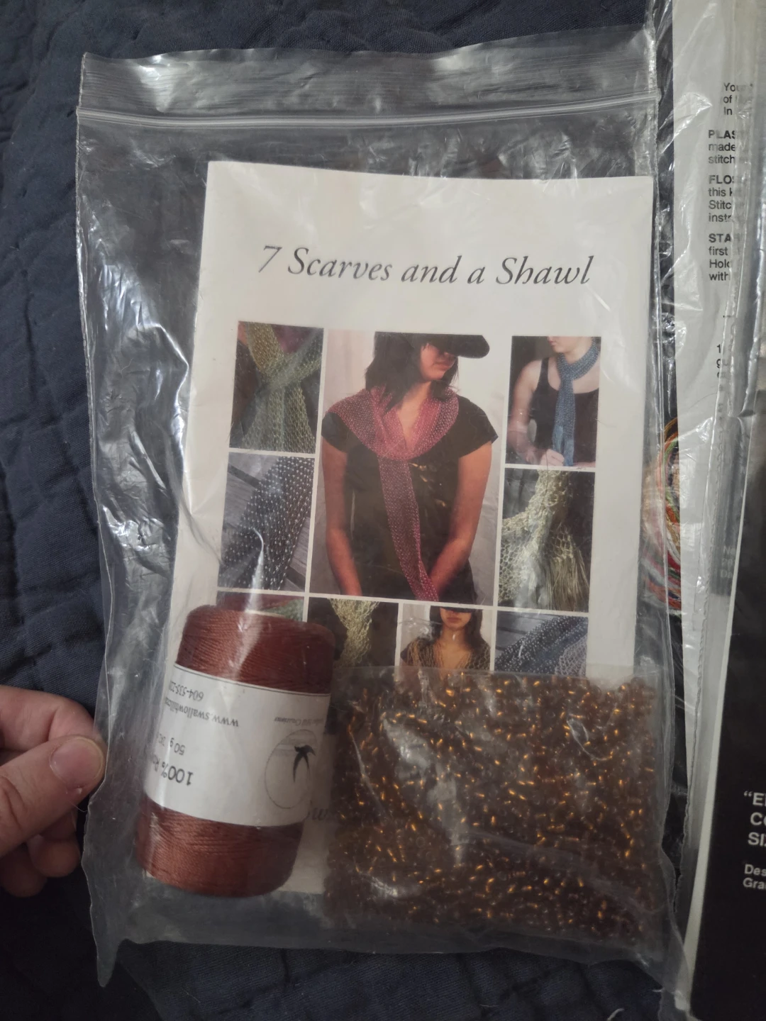 Beaded scarves and Shawl kit.