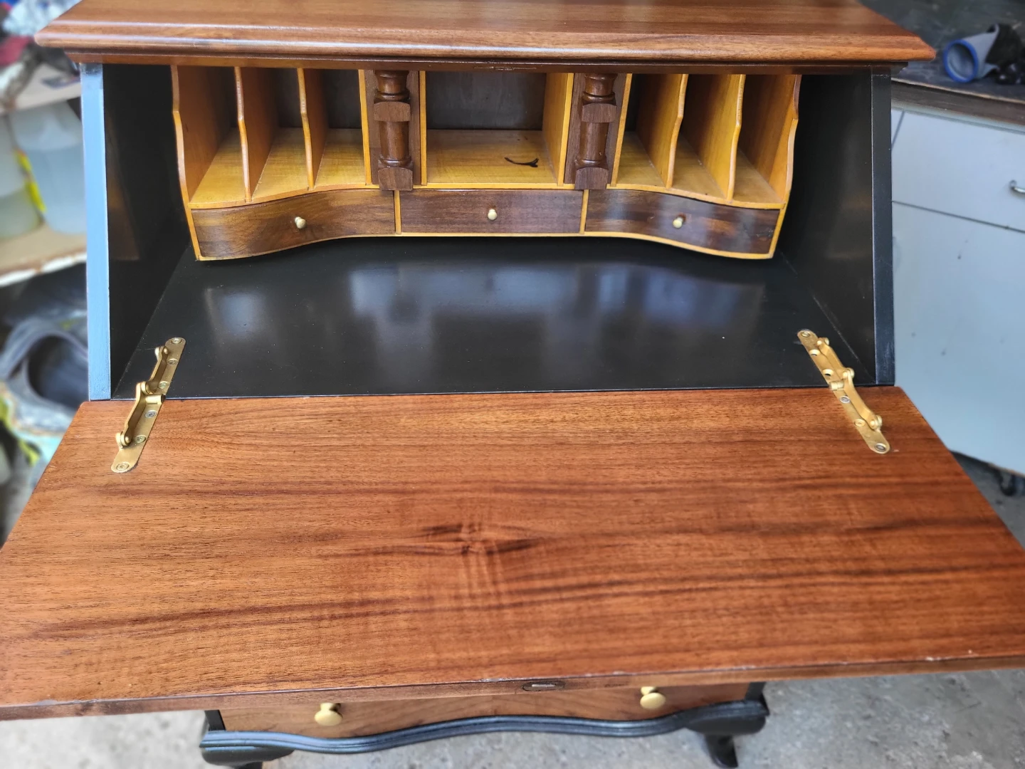 Wooden Secretary Desk with Drawers - photo 3