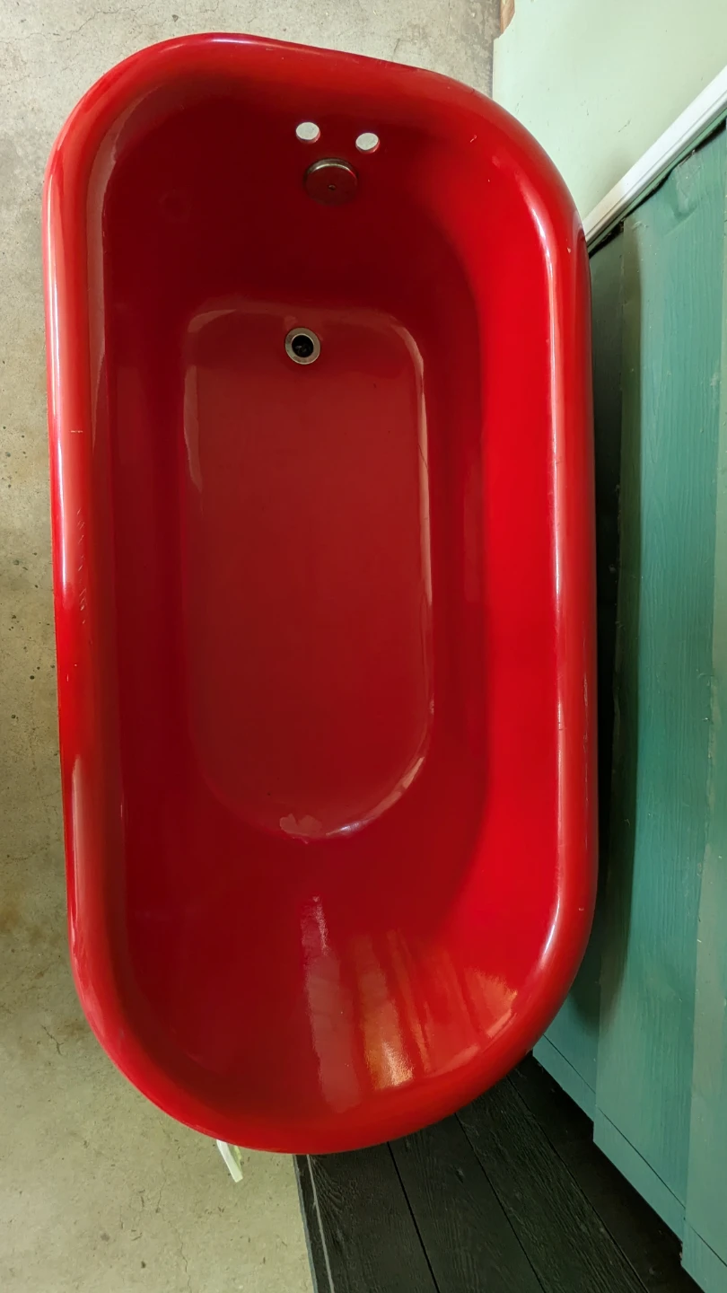 Red Clawfoot Bathtub - photo 3