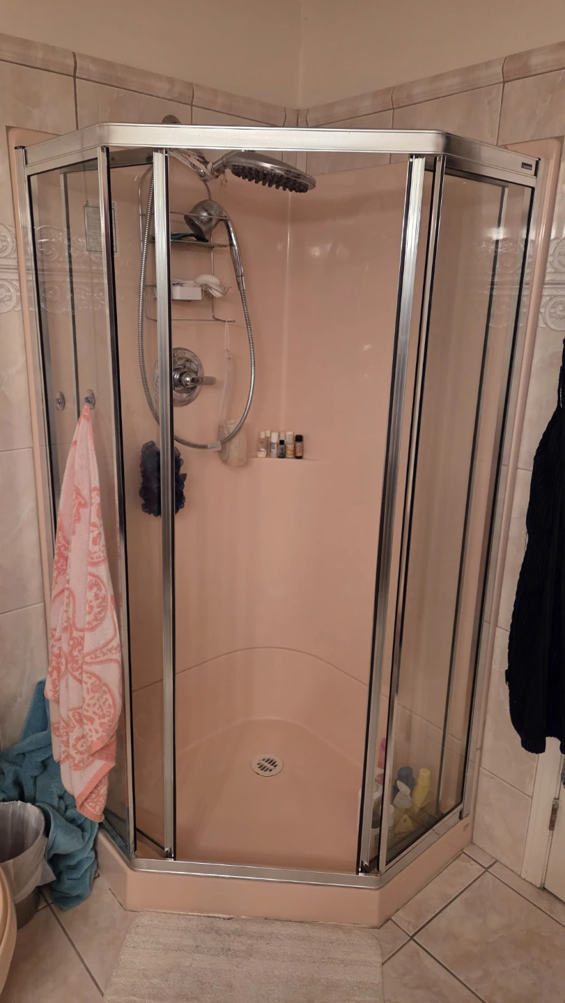 Corner Shower Stall with Glass Doors