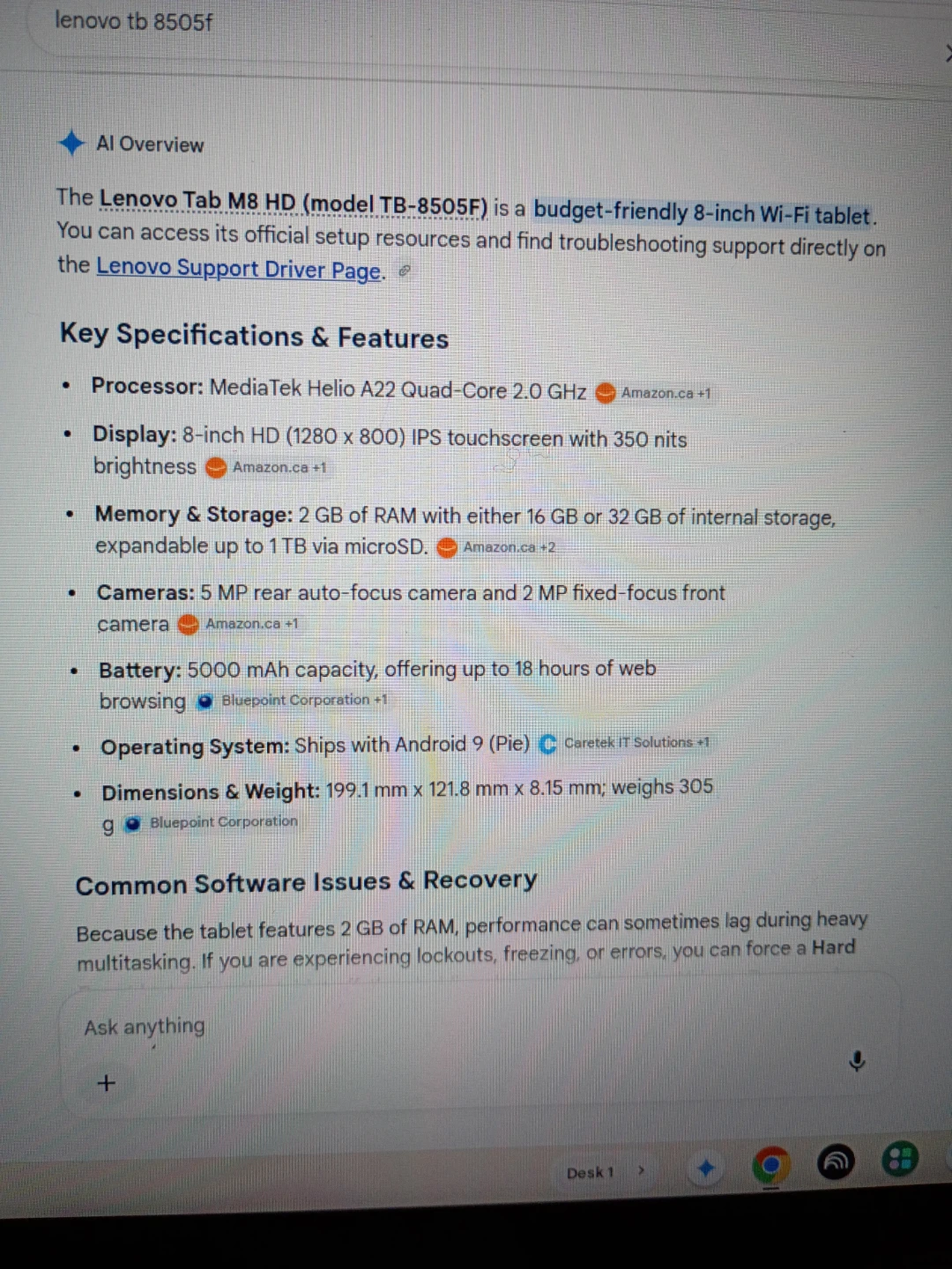 Lenovo Tab M8 HD (TB-8505F) Tablet - photo 5