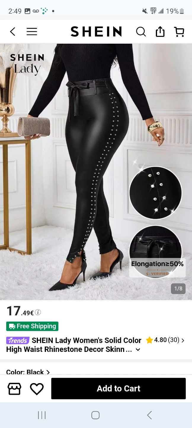 New never worn cute Black faux leather pants and sequin top
