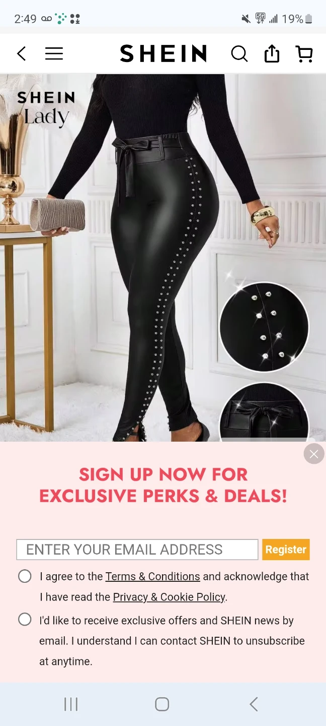 New never worn cute Black faux leather pants and sequin top - photo 2