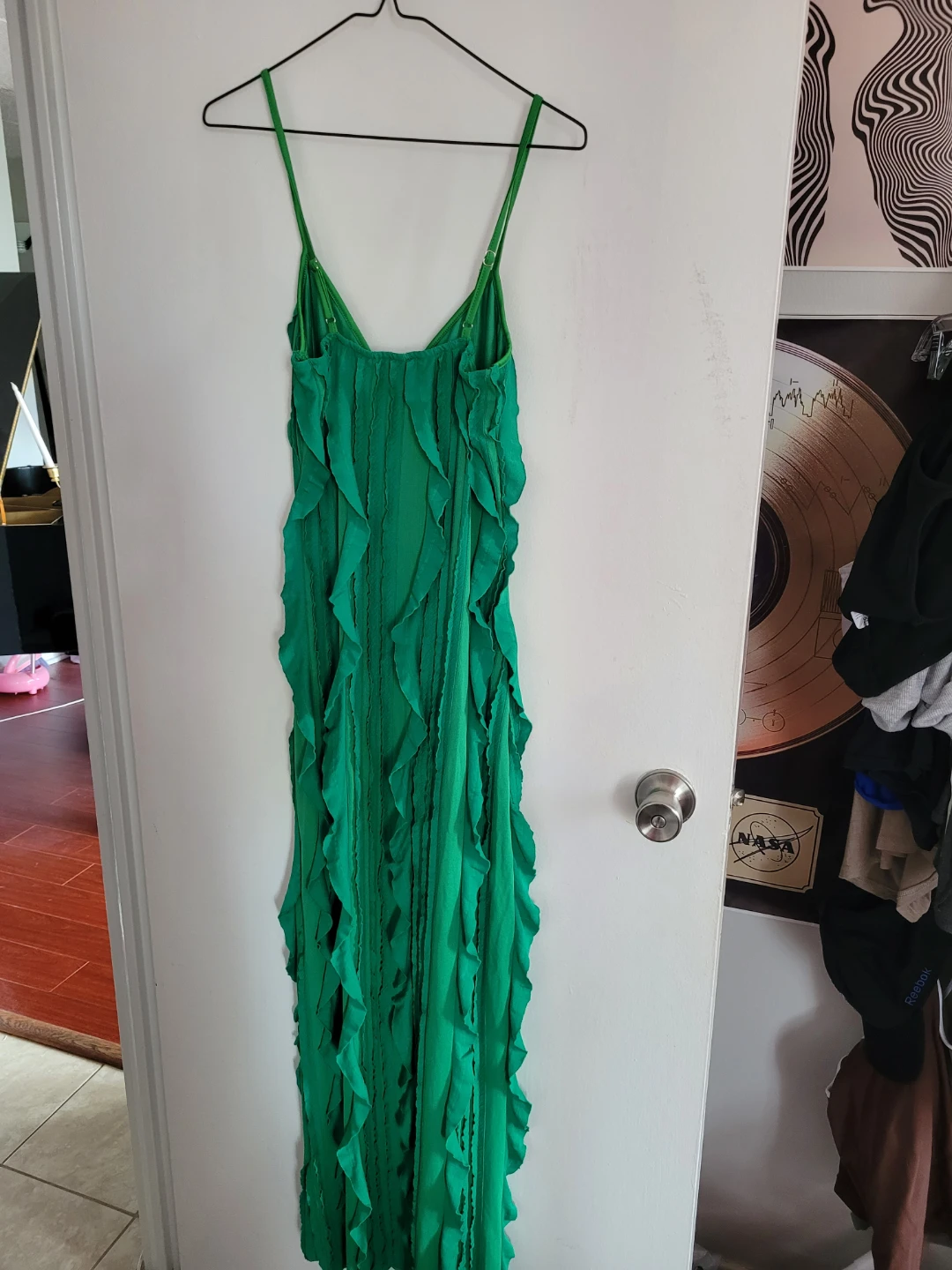 Green sexy Ruffle Maxi Dress - photo 2