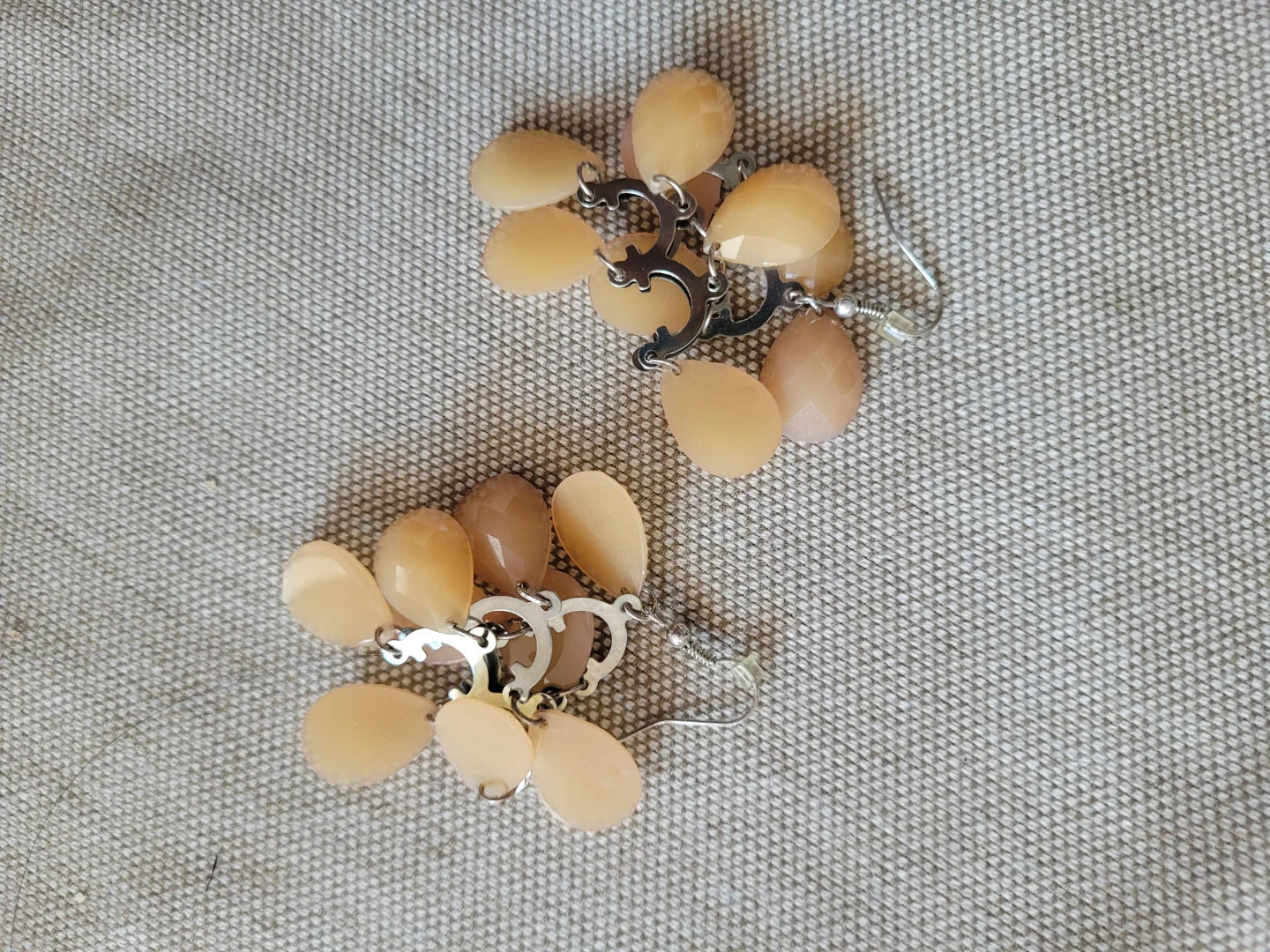 Peach Teardrop Dangle Earrings