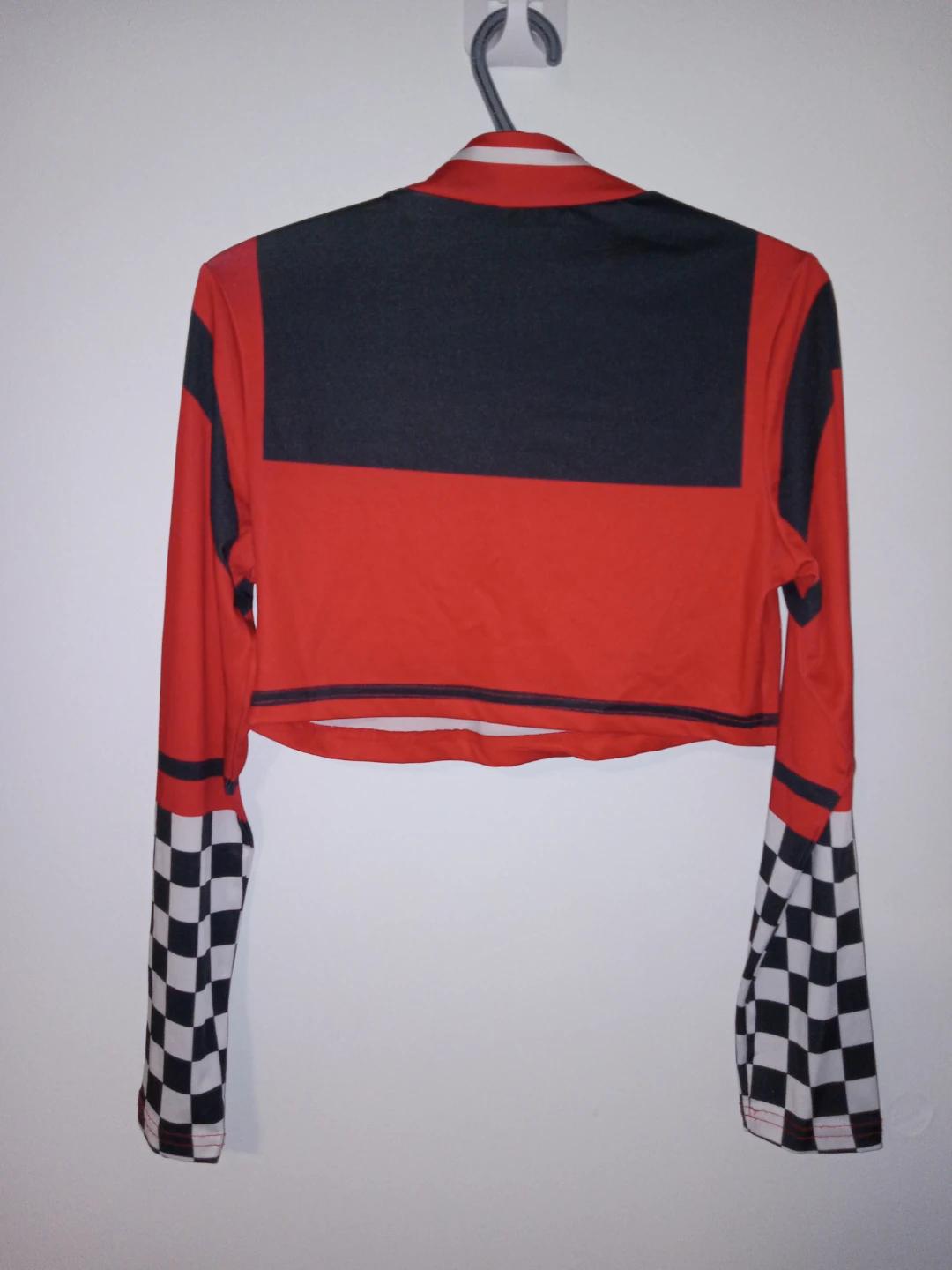 Shein Red "Power" Cropped Long Sleeve Shirt - photo 2